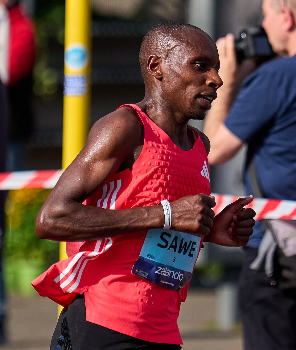 Sabastian Sawe at the Berlin Marathon .