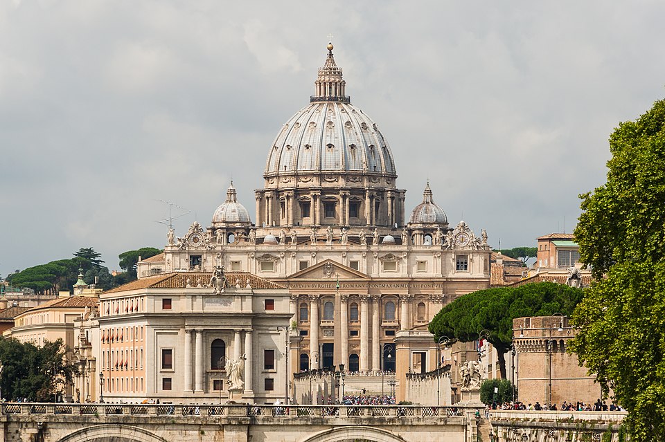 Facing Saint Peter's basilica, Rome, Italy, Vatican City.