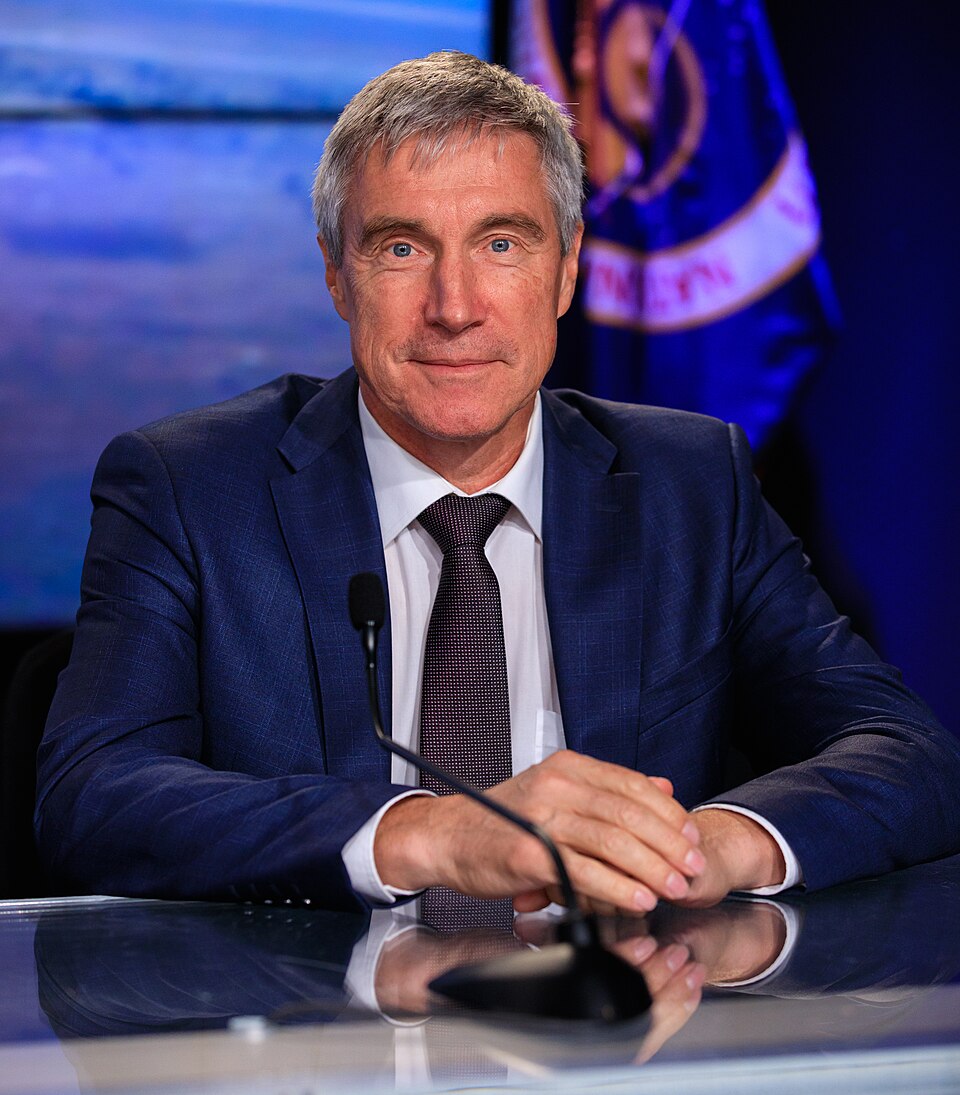 Sergei Krikalev, executive director of Human Space Flight Programs with Roscosmos, participates in a postlaunch news conference for NASA’s SpaceX Crew-5…