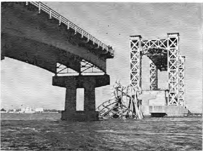 The Sidney Lanier Bridge following its collapse on November 7, 1972