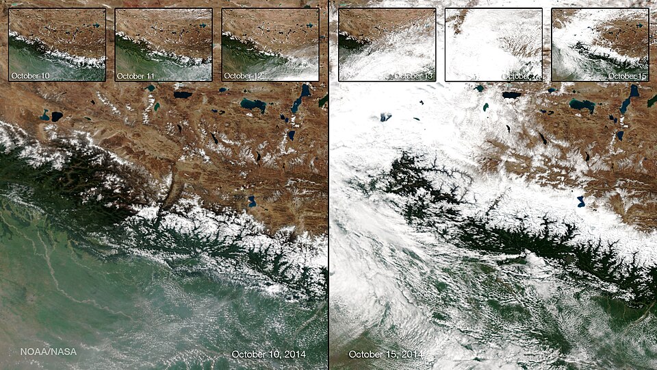 The remnants of Cyclone Hudhud passed northwest from India into Nepal on October 13 and 14, 2014. The resulting severe blizzard trapped hikers and their…