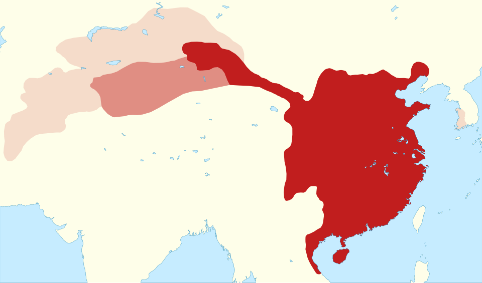 Outline map of the Tang empire in 661, when it reached its greatest extent, according to The Cambridge History of China .