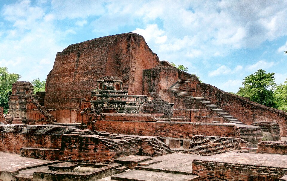 Mesmerizing view of Temple No.- 3 at Archaeological Site of Nalanda Mahavihara, Nalanda (Bihar).