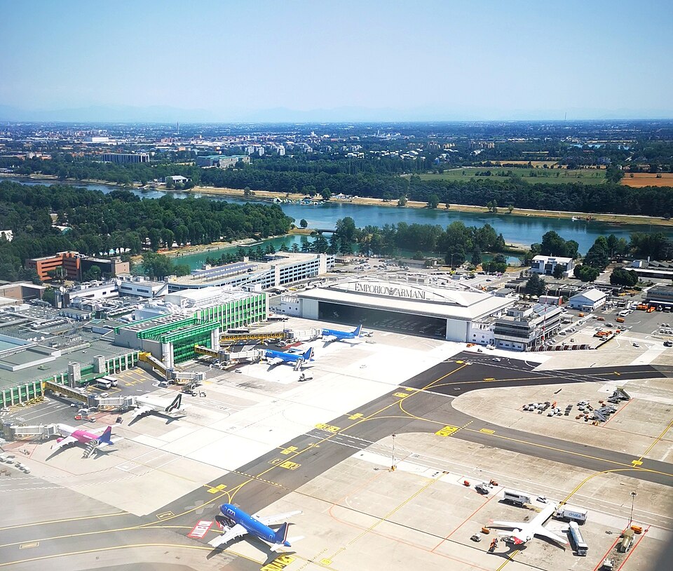 Milan Linate airport terminal.