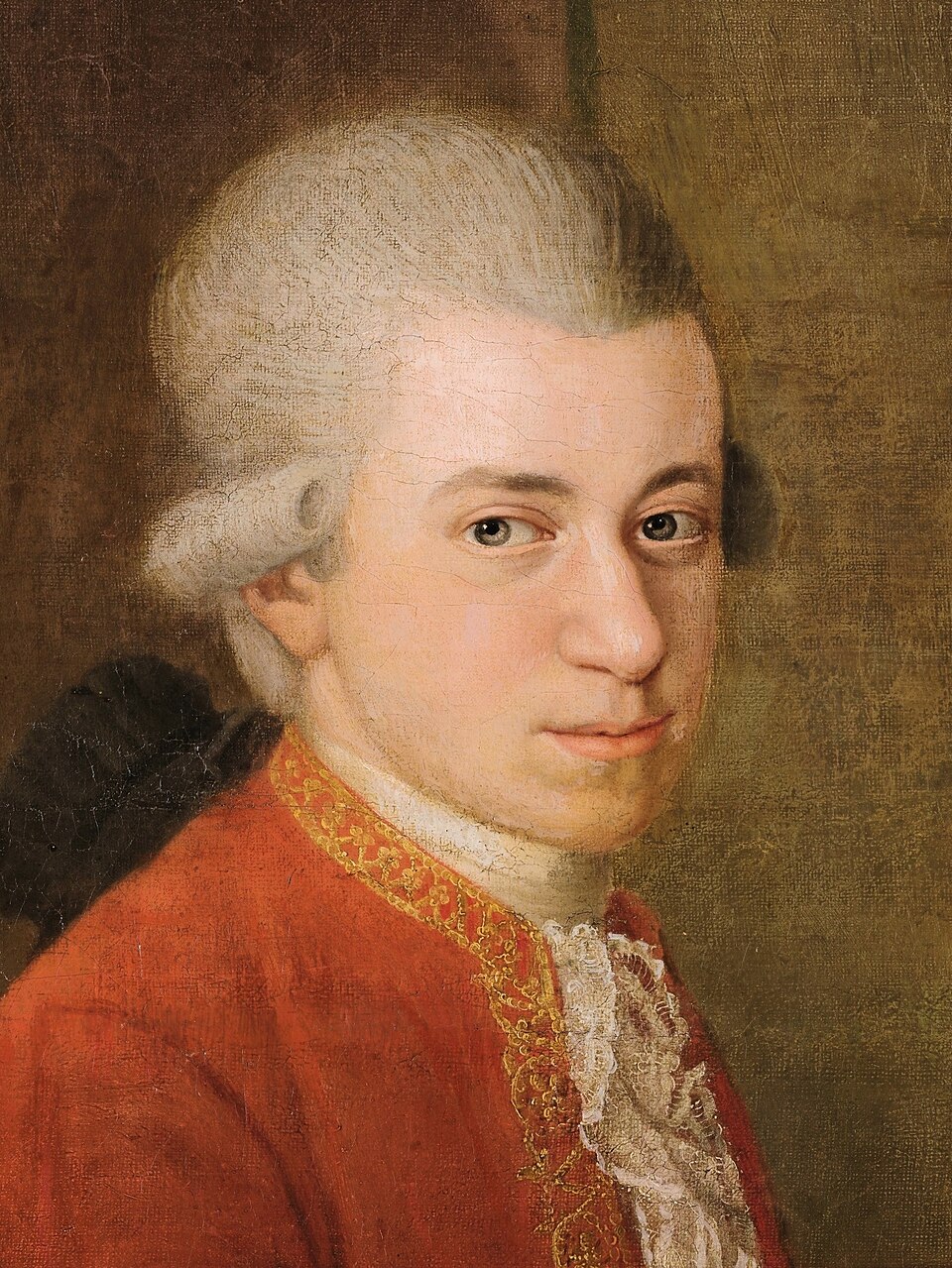 Family portrait: Maria Anna ("Nannerl") , Wolfgang , Anna Maria (medallion) and Leopold Mozart