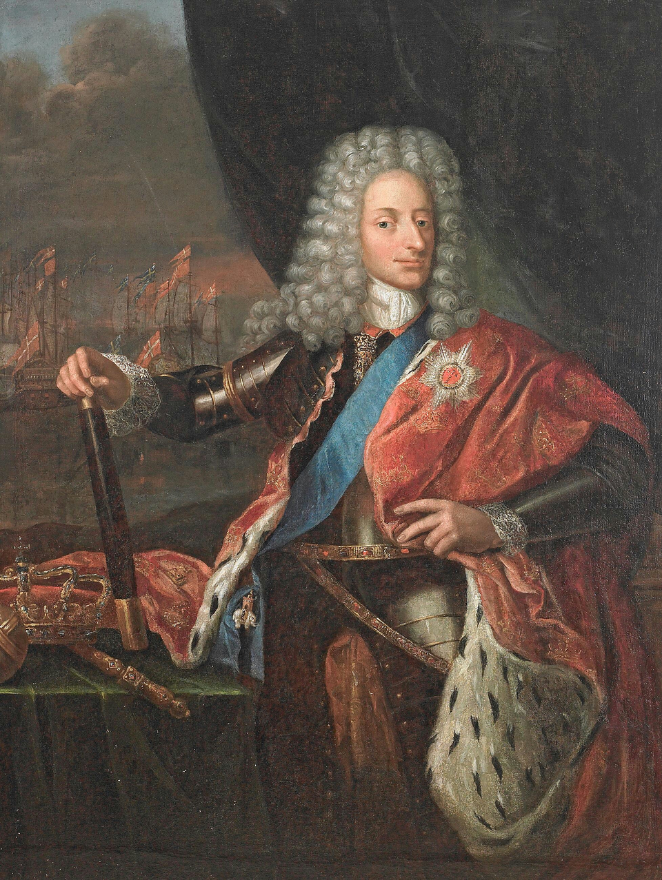 From the auction notes: The present portait of Frederik IV, depicts the king after his acceding to the Danish throne in 1699. The Danish and Sweidsh…