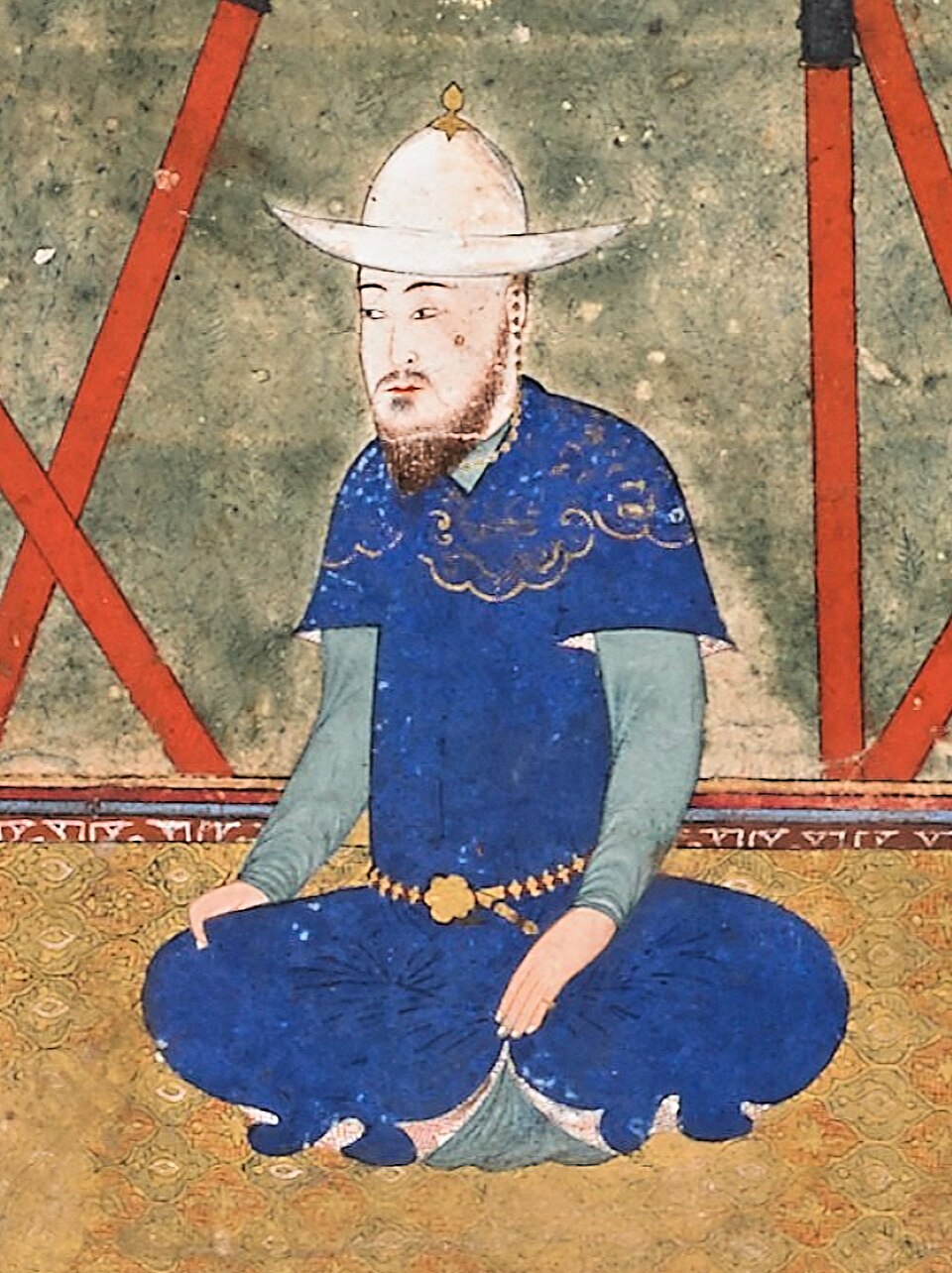 Name and title of Ulugh Beg on the canopy over the ruler.( Art of the Persian courts : selections from the Art and History Trust Collection p.70 ) Ulugh…