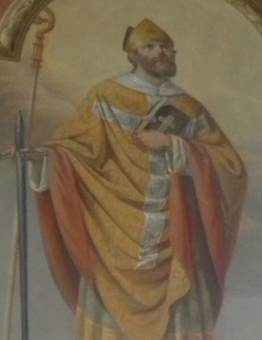 St Victorinus on fresca in church in Nova Cerkev
