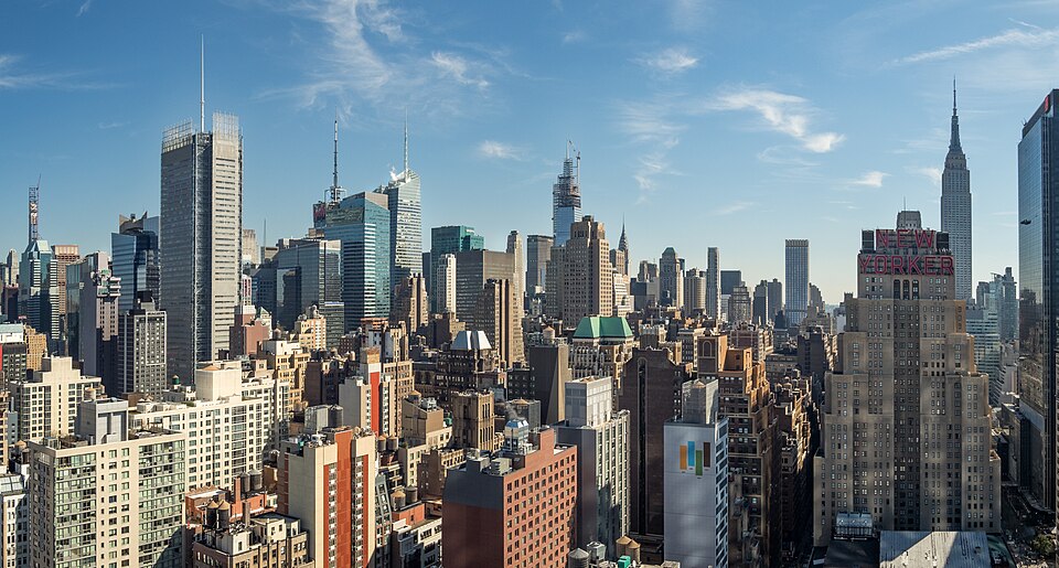 West side of Manhattan viewed from the top of Hudson Commons