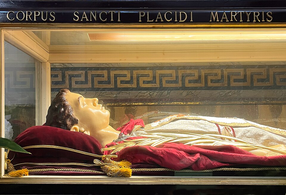 Urn which has housed the remains of Saint Placidus since 1948